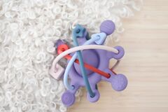 Silicon Sensory Space Rattle Teether Purple