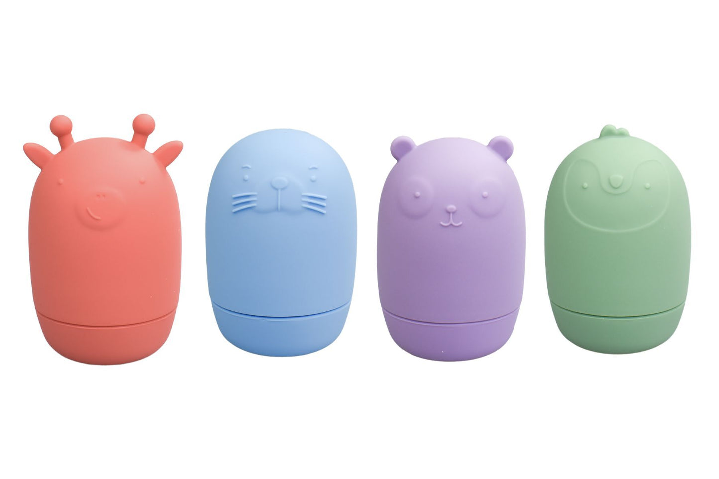 Silicone Safari Splash Animal Pourers (4 Piece Set) Brights