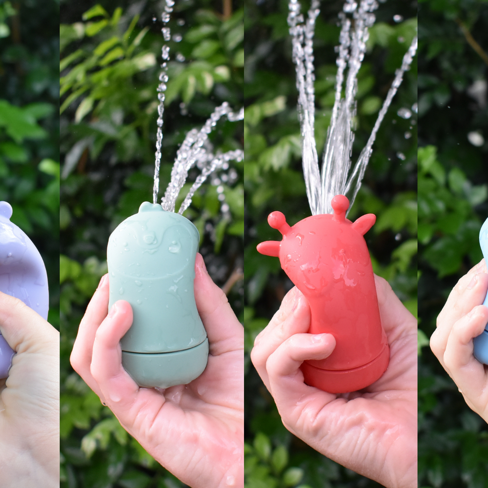 Silicone Safari Splash Animal Pourers (4 Piece Set) Brights