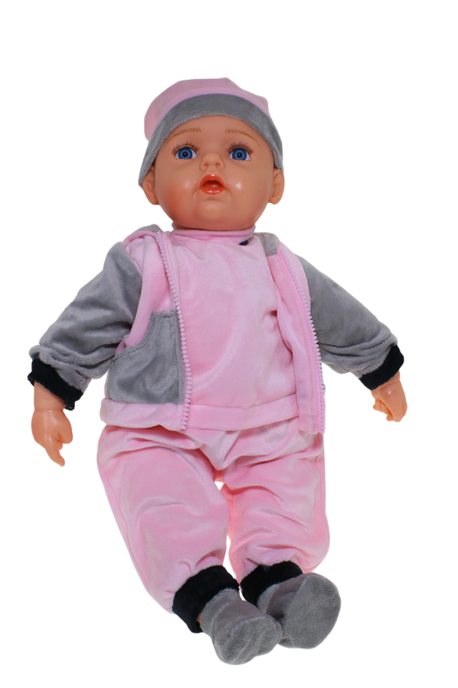 Baby Doll Chloe Pink Grey with Dummy