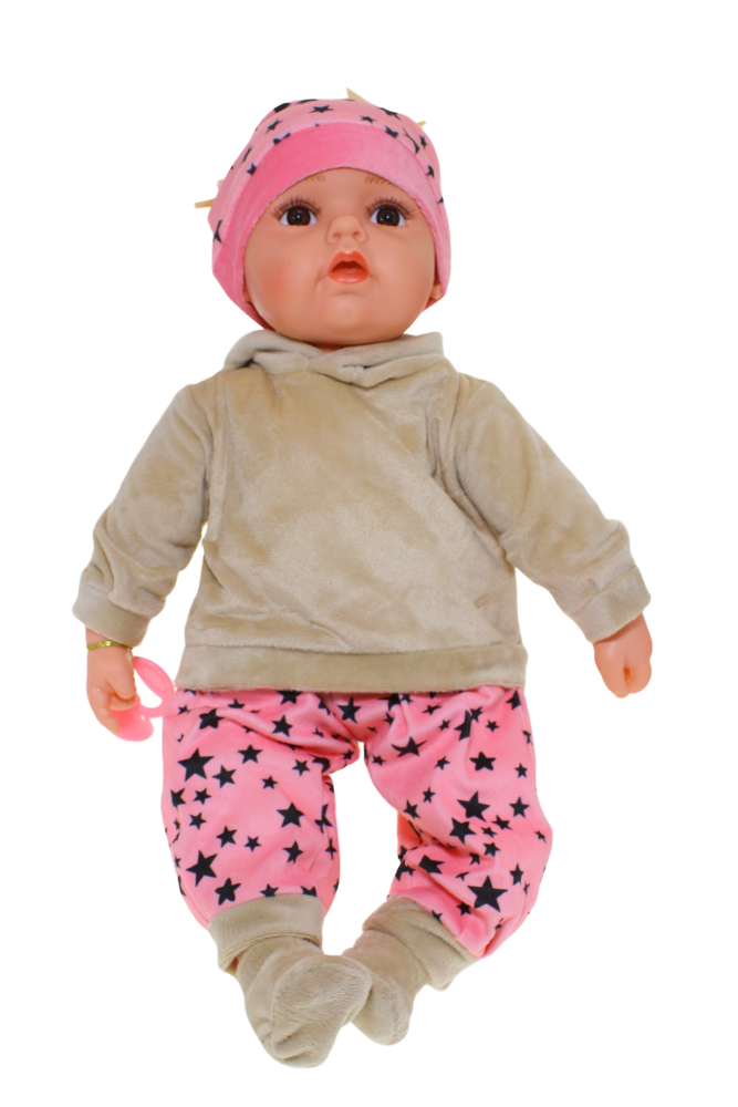 Baby Doll Amelia with Dummy and a Pink Outfit with Stars