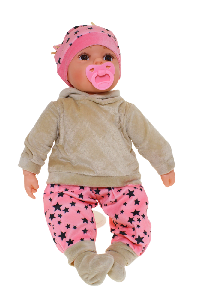 Baby Doll Amelia with Dummy and a Pink Outfit with Stars