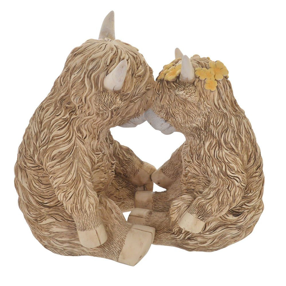 Highland Cow Couple 17x12x17cm