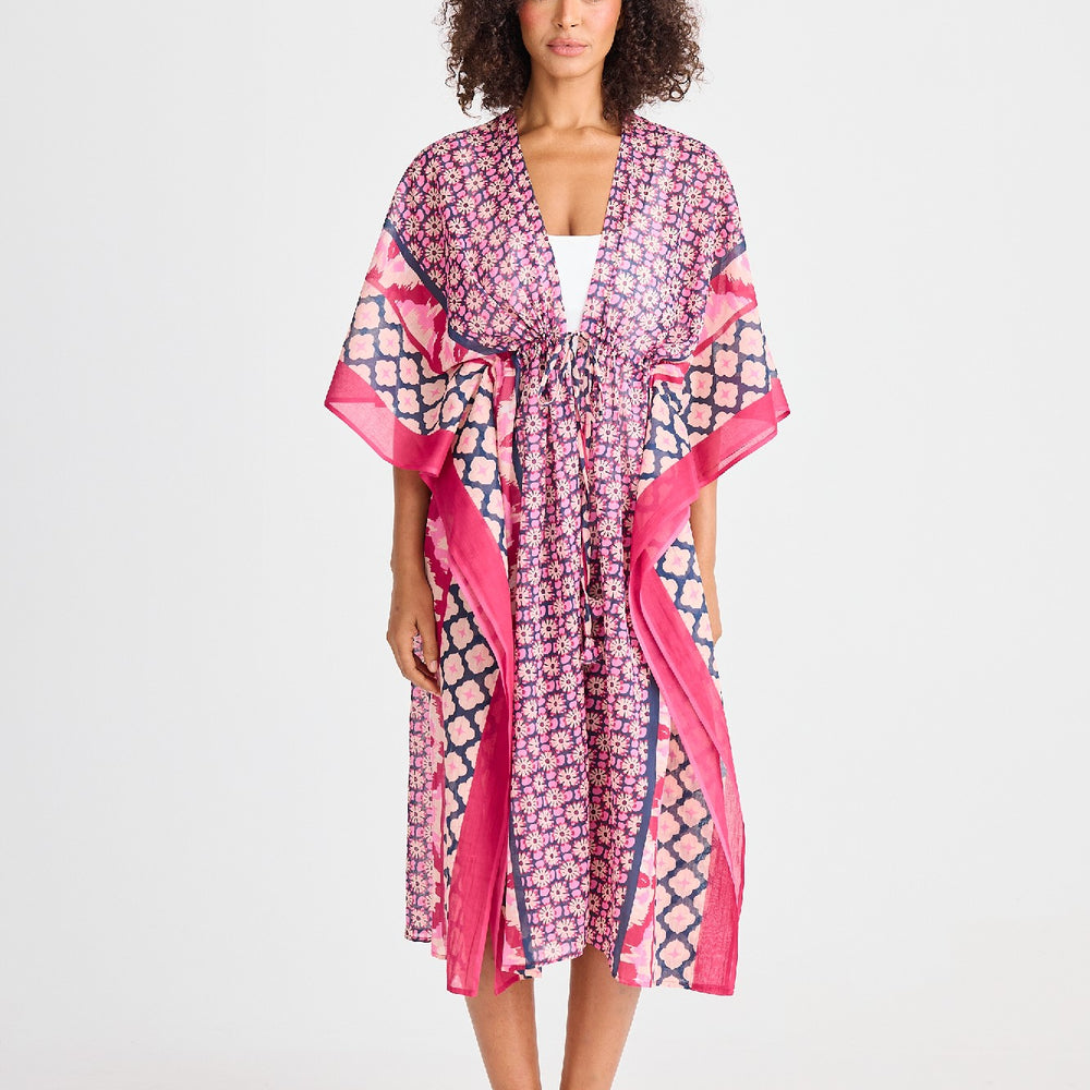Asta Long Kaftan - Pink Floral