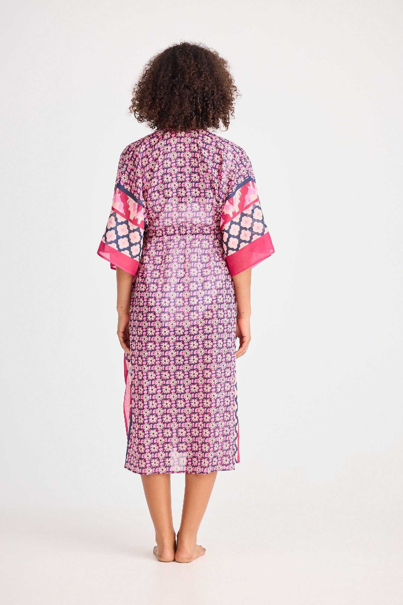 Asta Long Kaftan - Pink Floral