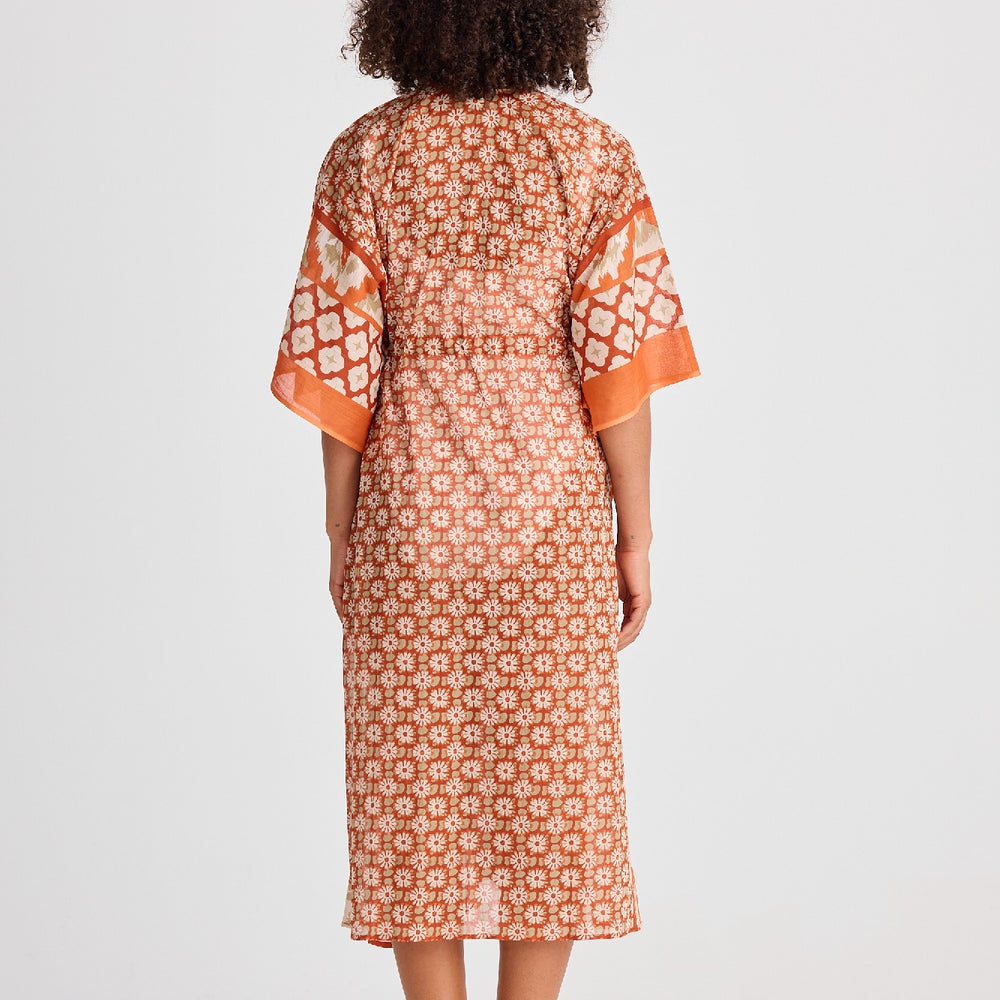 Asta Long Kaftan - Rust Floral