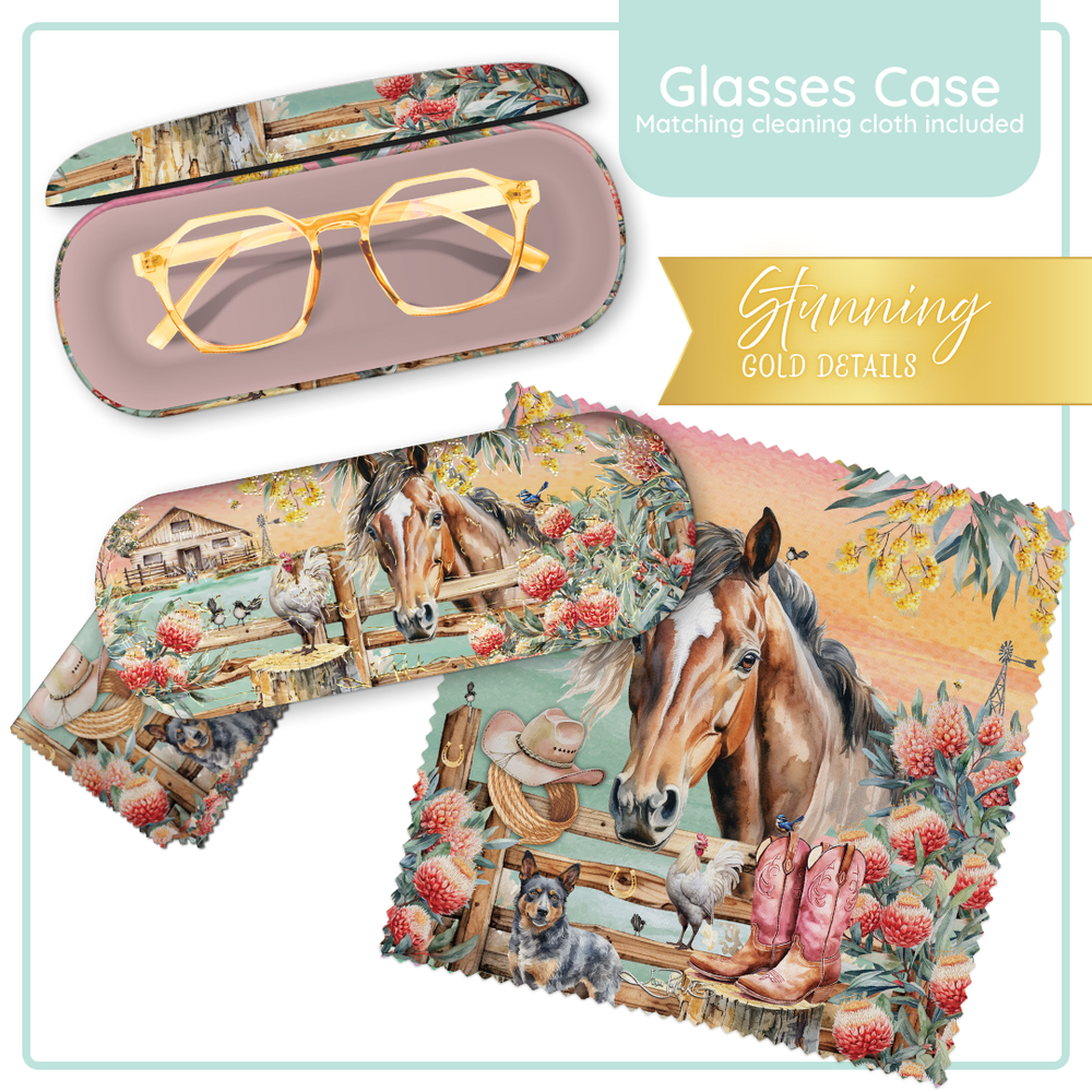 Lisa Pollock Glasses Case Country Dusk