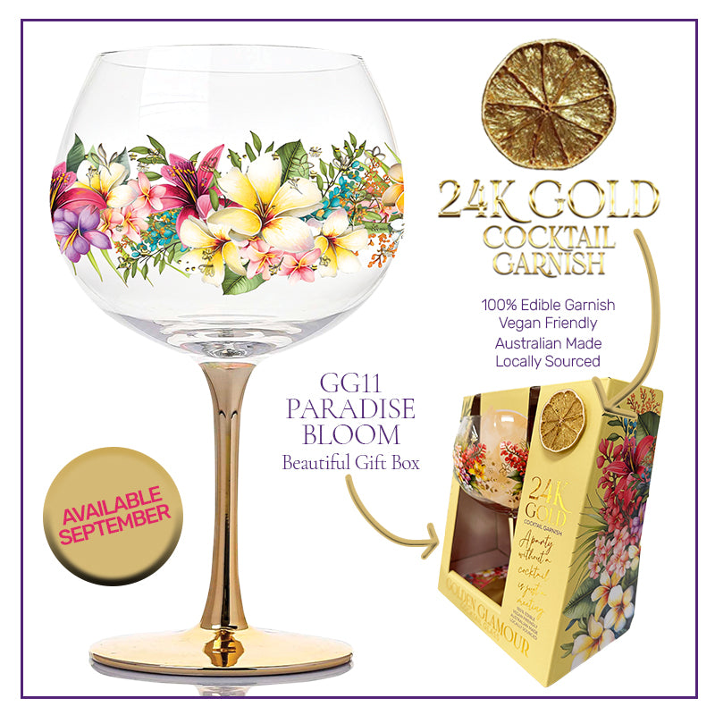 Lisa Pollock Golden Glamour Glass Paradise Bloom