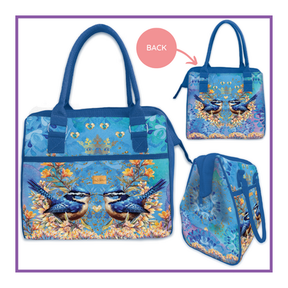 Lisa Pollock Lunch tote Cooler Bag Royal Wrens