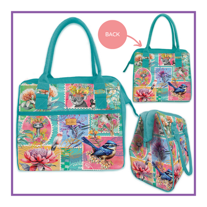 Lisa Pollock Lunch Tote Cooler Bag Pretty Postage