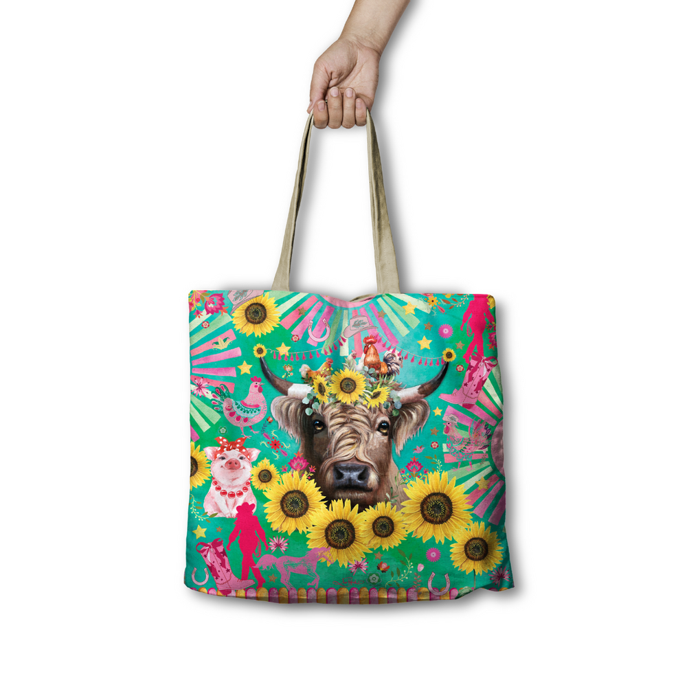 Lisa Pollock Reusable Shopping Bag Carnival Cow