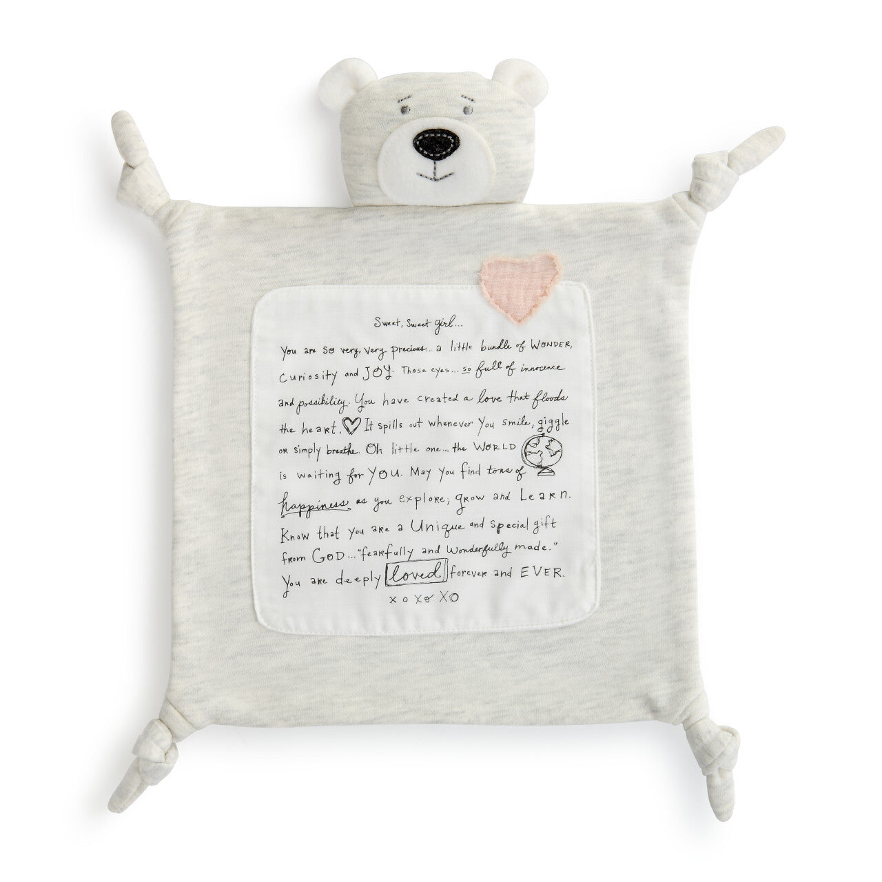 DEMDACO Baby - 35.5cm/14" Pink Sweet Girl Blankie