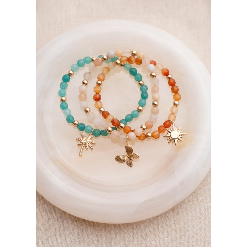 
                      
                        Beaded Charm Bracelets - Good Luck New Jade Bracelet with Gold Clover Charm
                      
                    