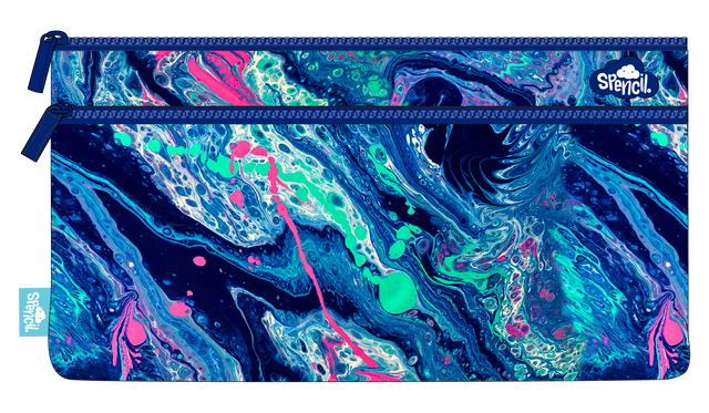 Spencil Twin Zip Pencil Case - Liquid Marble