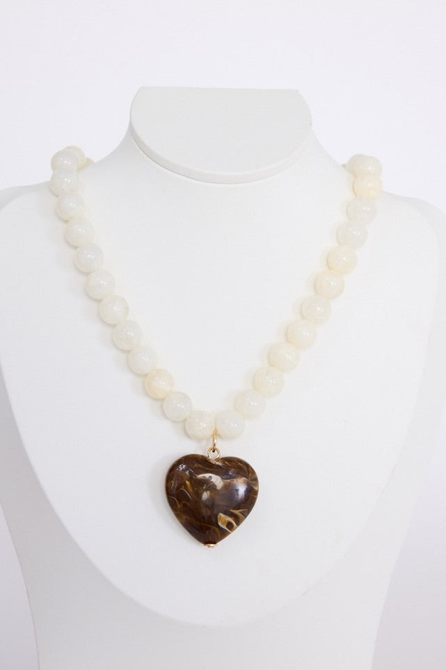 Rossi Necklace Brown Heart - Holiday Trading