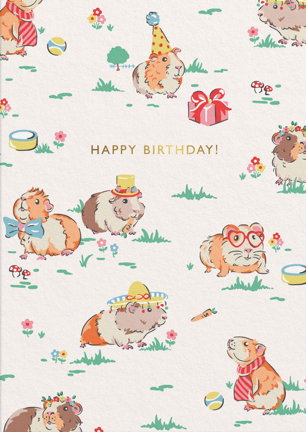 Foil Card Guinea Pig Birthday