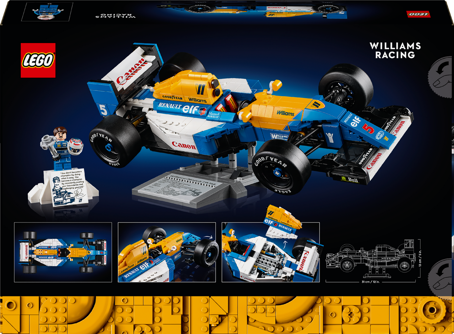 LEGO® Icons Williams Racing FW14B & Nigel Mansell