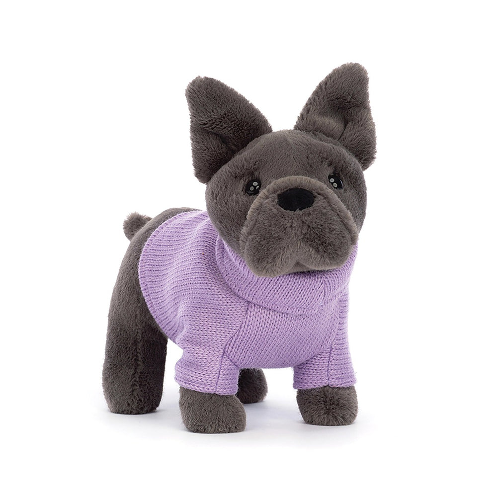 Jellycat French Bulldog Purple Sweater