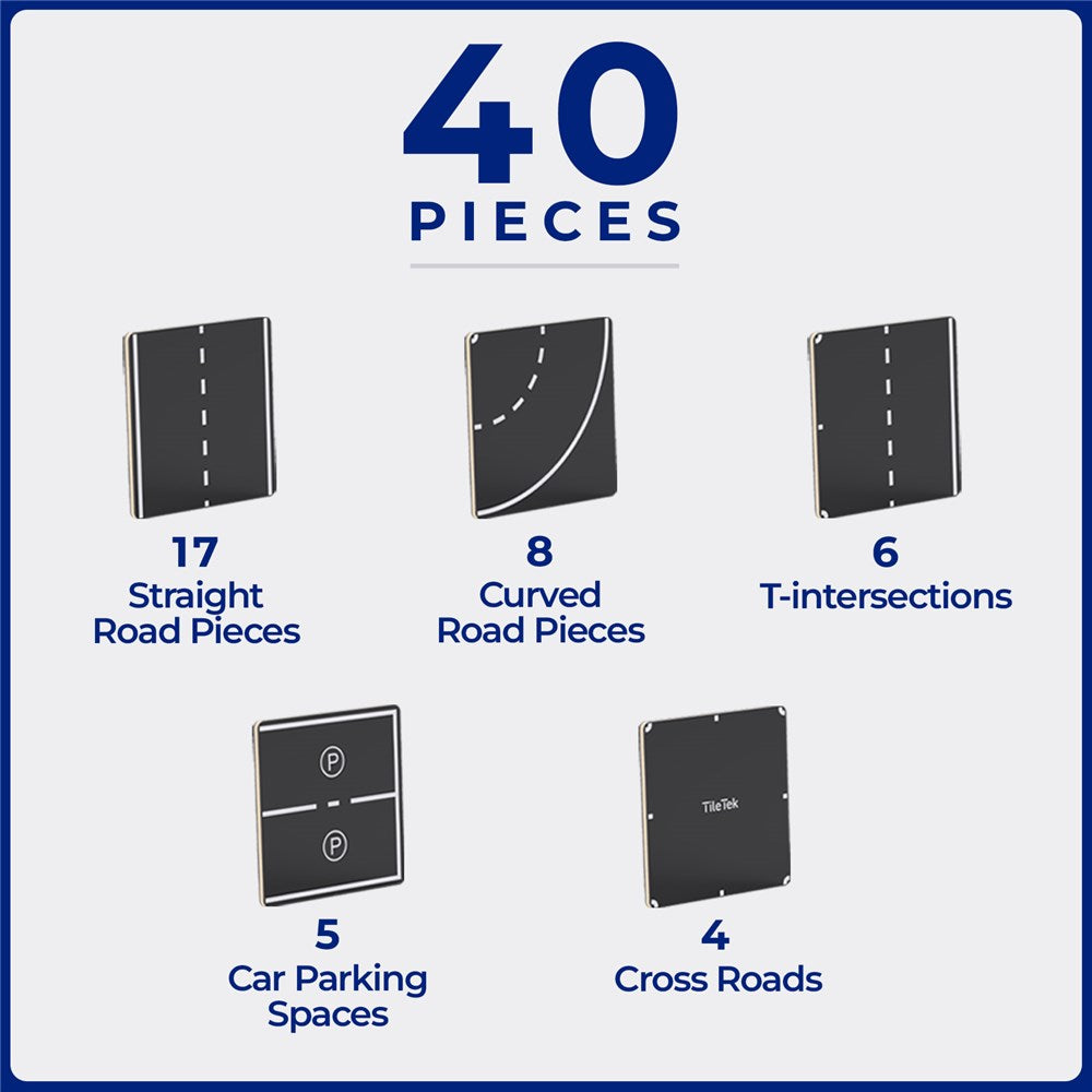 TileTek - 40 Piece Tile Topper - Road Pack