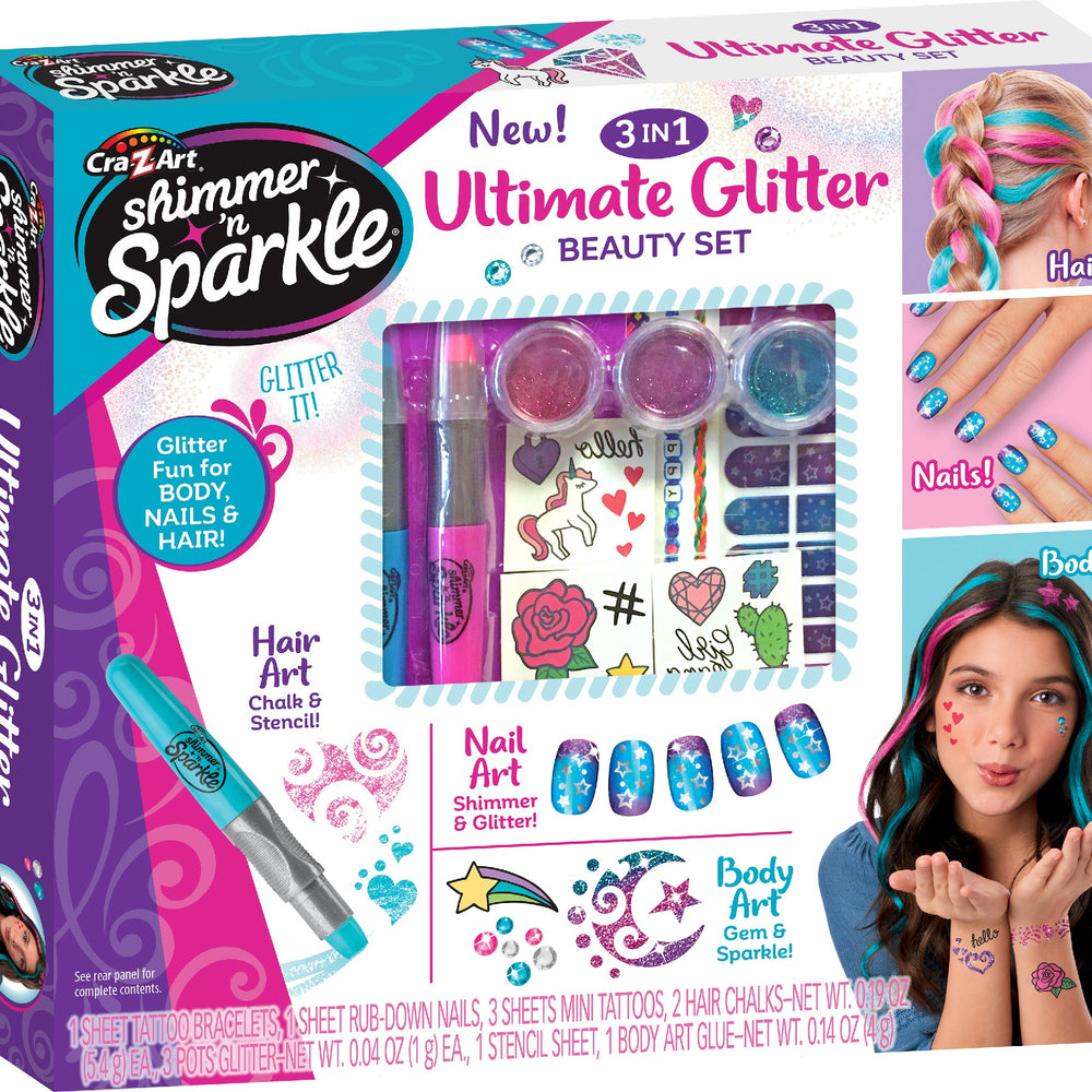 Ultimate 3 in 1 Glitter Beauty Set Shimmer N Sparkle