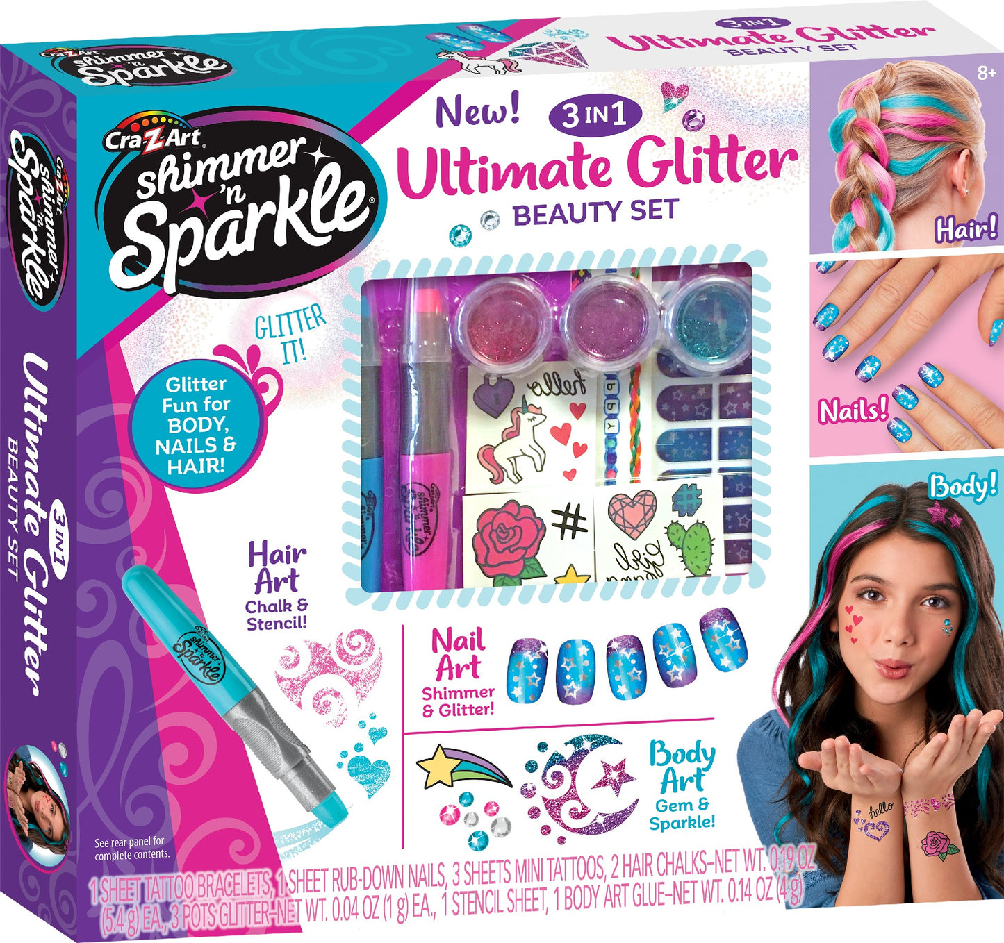 Ultimate 3 in 1 Glitter Beauty Set Shimmer N Sparkle
