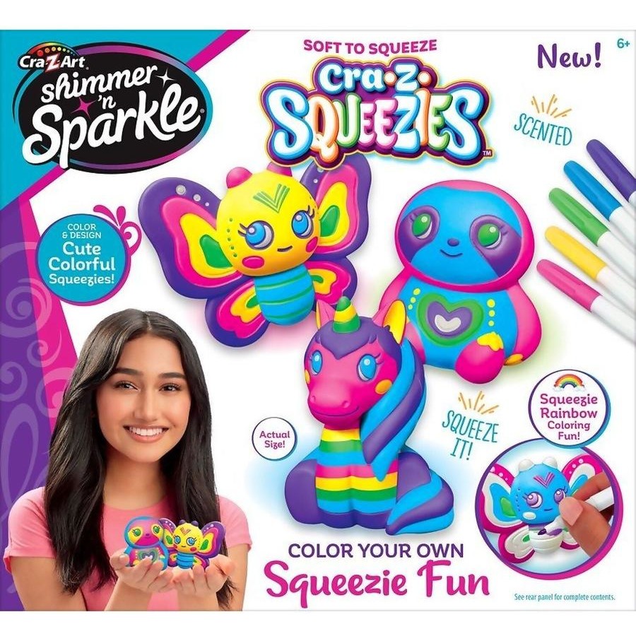 Cra-Z-art - Shimmer N Sparkle Cra-z-squeezies Color Your Own Squeezie Fun