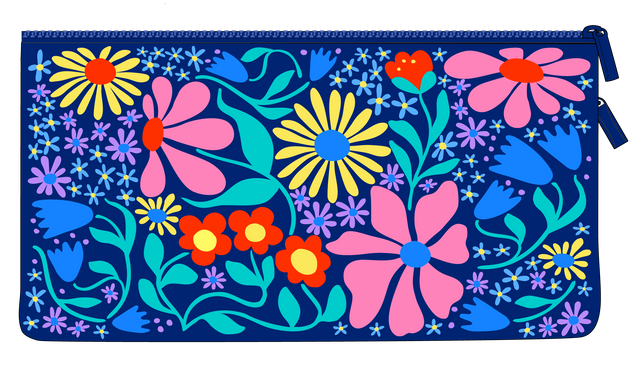 Spencil Twin Zip Pencil Case - Flower Fun