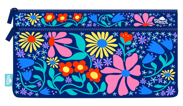 Spencil Twin Zip Pencil Case - Flower Fun