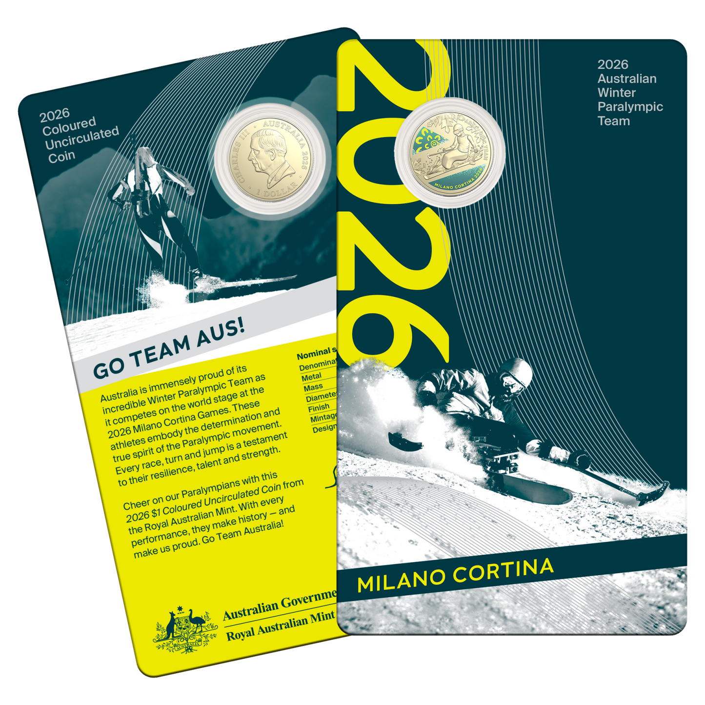 Coin Pack $1 2026 UNC Coloured Winter Paralympics