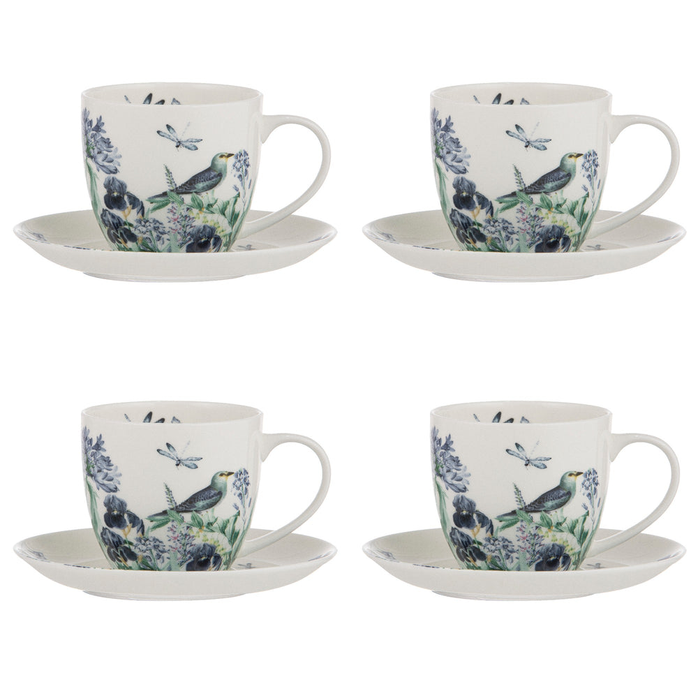 Ashdene Iris Garden White Cup & Saucer