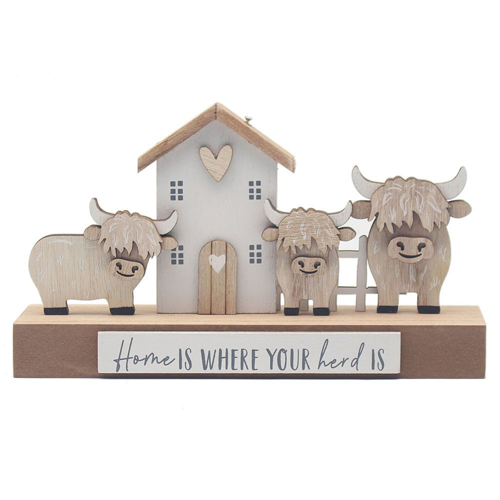 Highland Cow Home Plaque