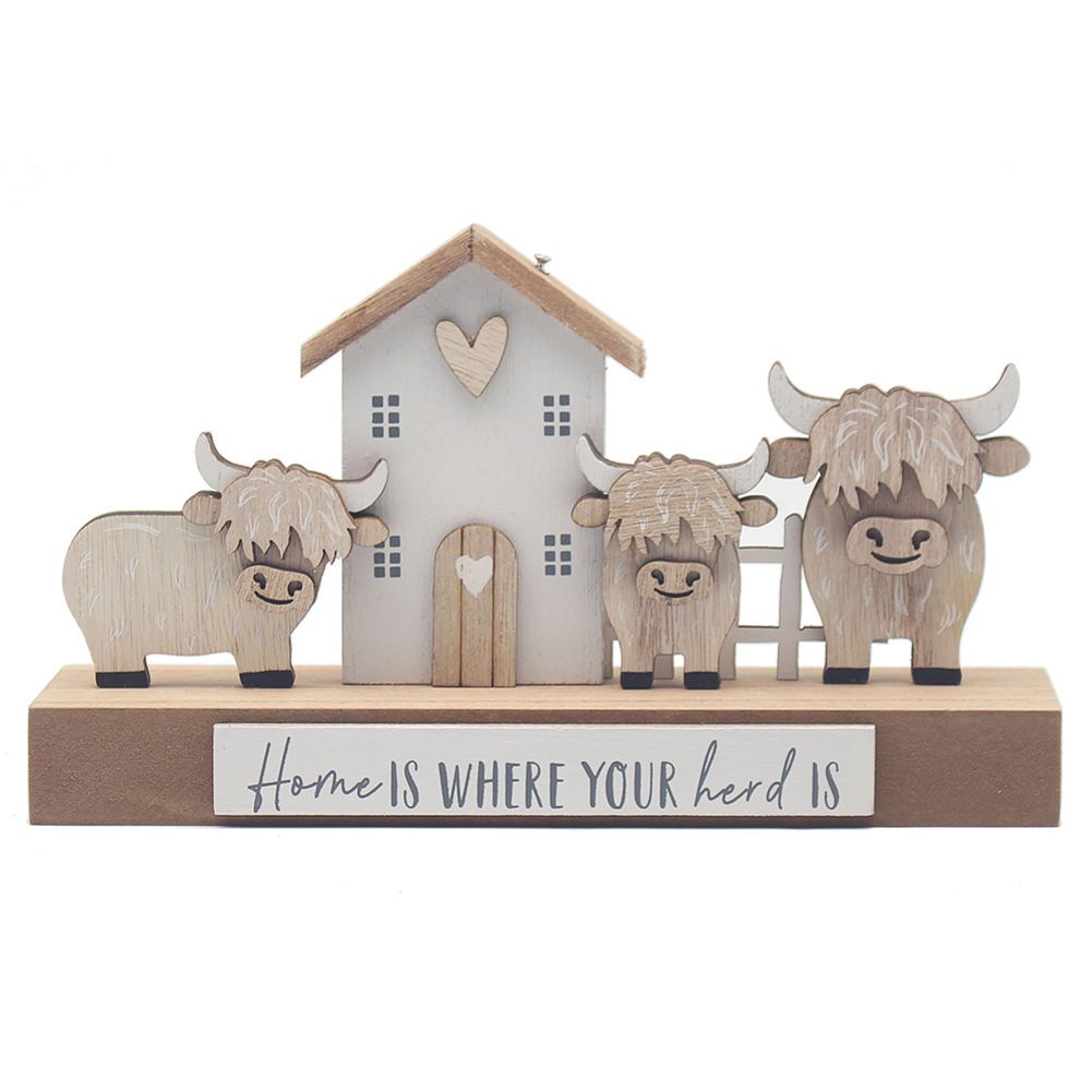 Highland Cow Home Plaque