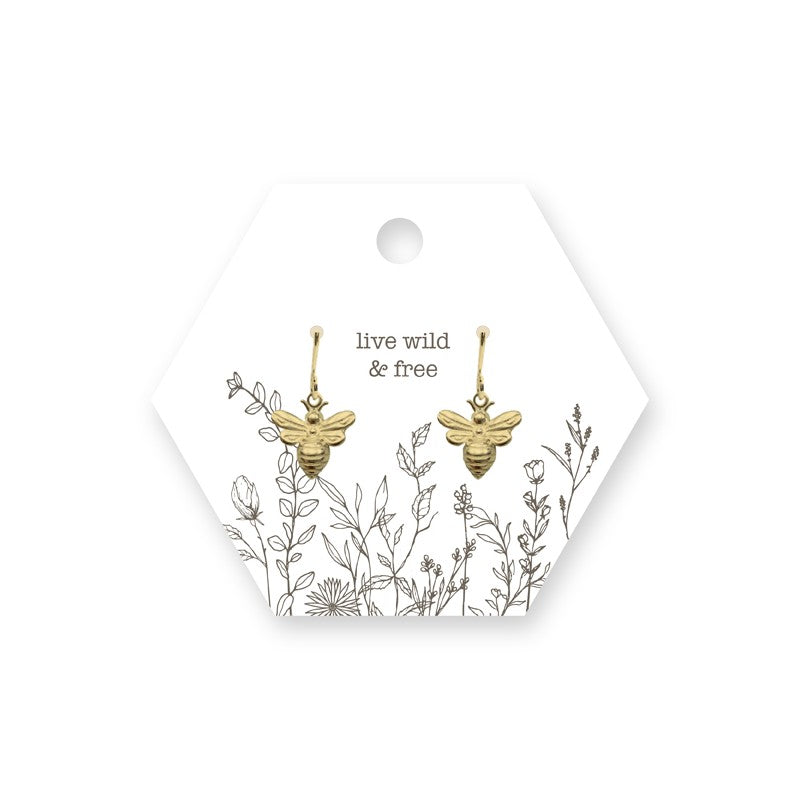 Gold Plated Drop Earring - Bee Jewellery