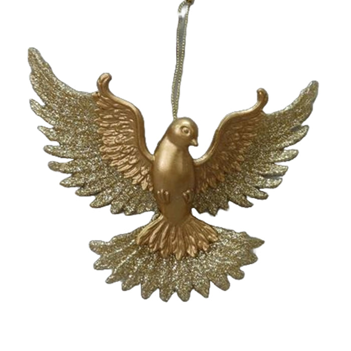Hanging Dove acrylic Gold Glitter