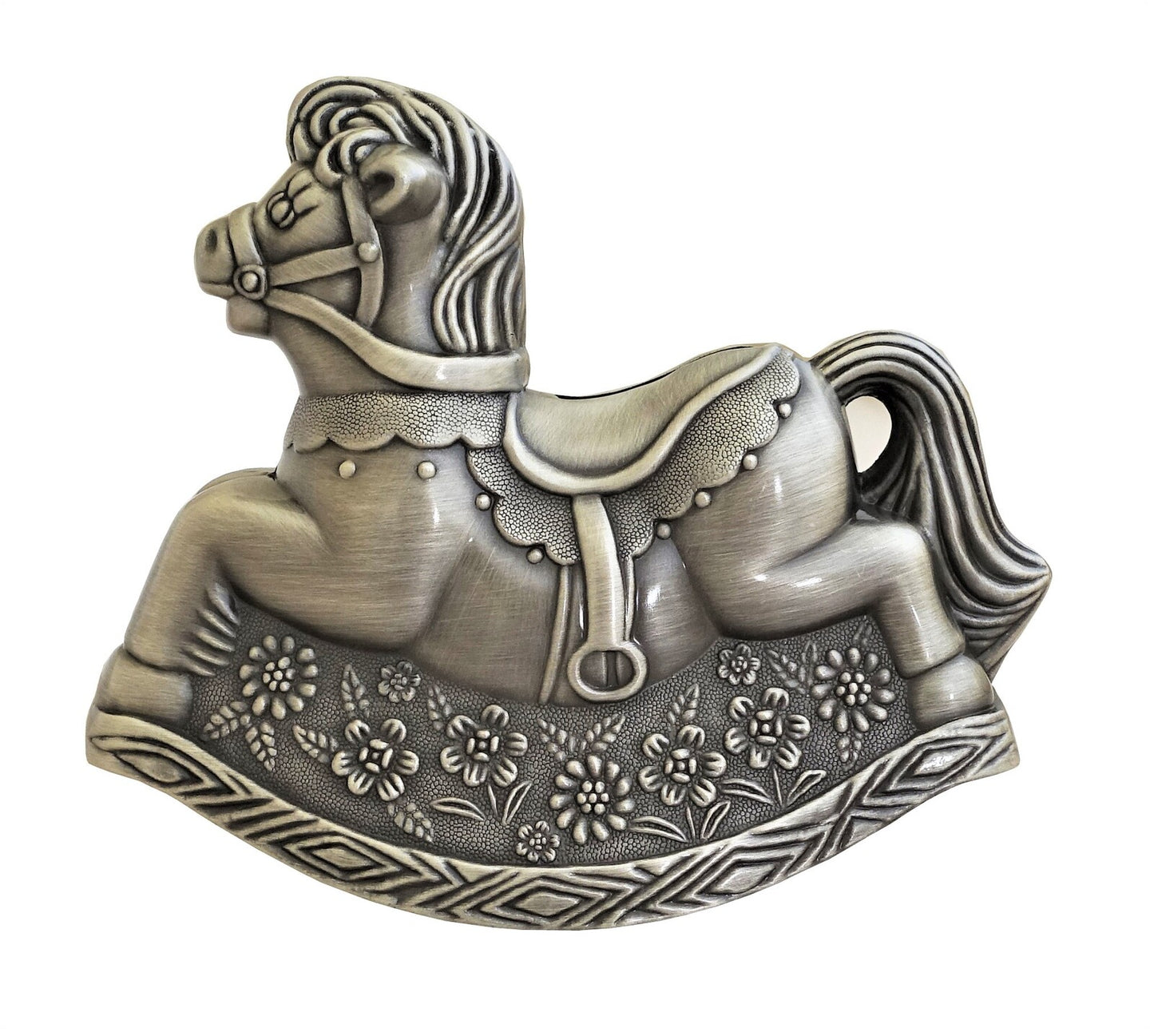 Russell Collection Pewter Money Bank - Rocking Horse 