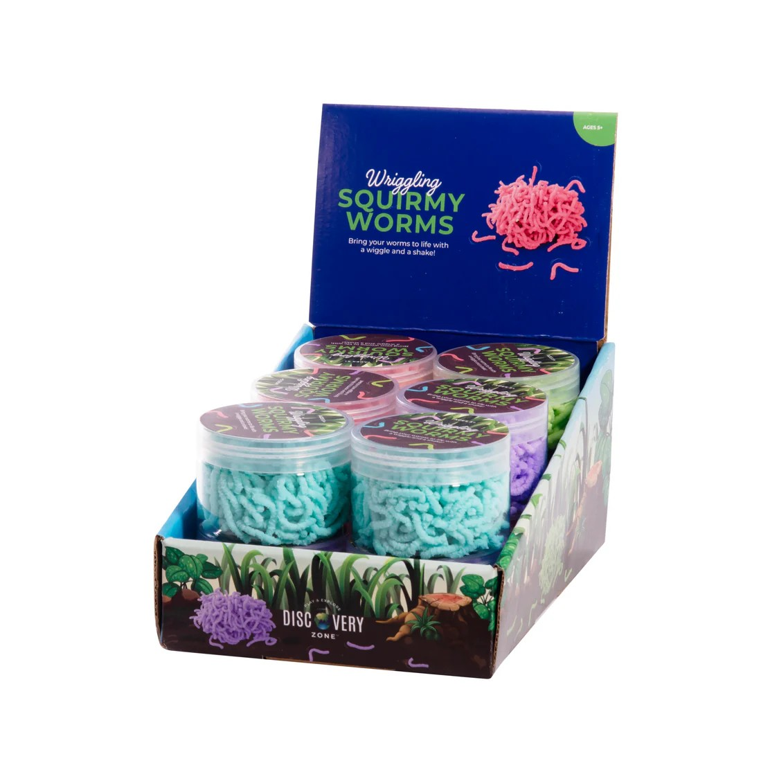 Discovery Zone Squirmy Worms CDU 12pcs/4 Assorted