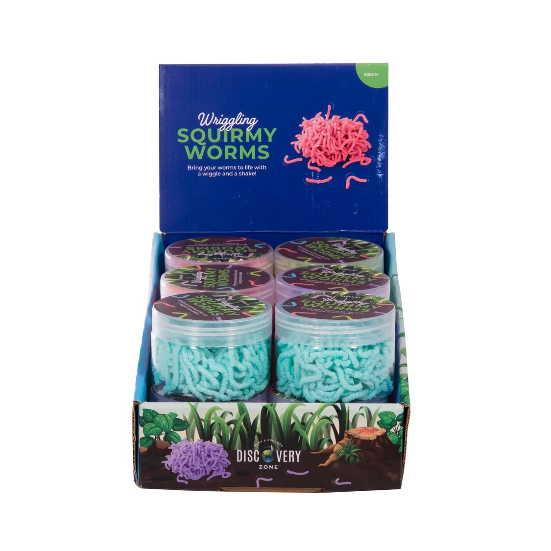 Discovery Zone Squirmy Worms CDU 12pcs/4 Assorted