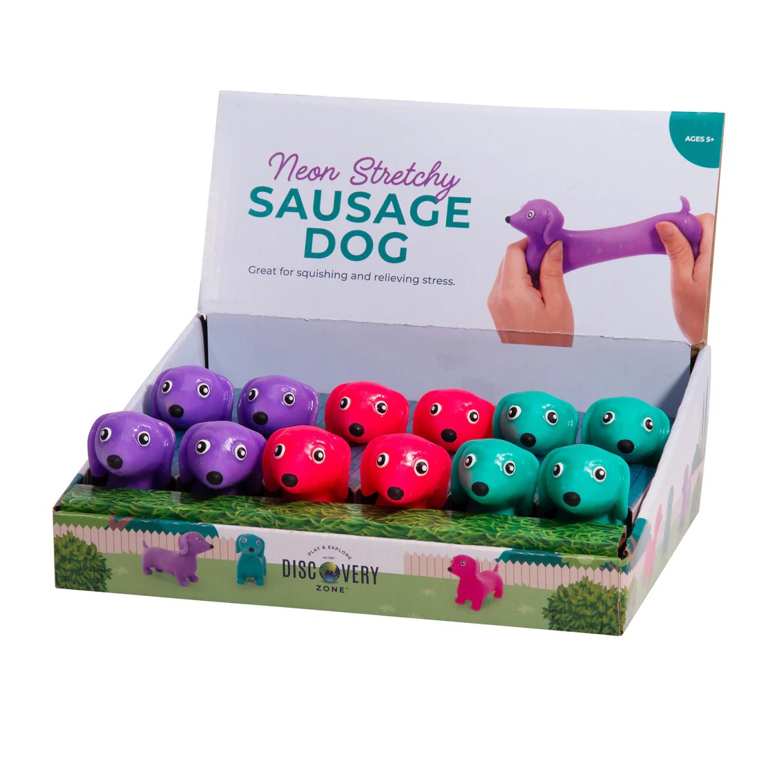 Discovery Zone Stretchy Sausage Dog - Neon