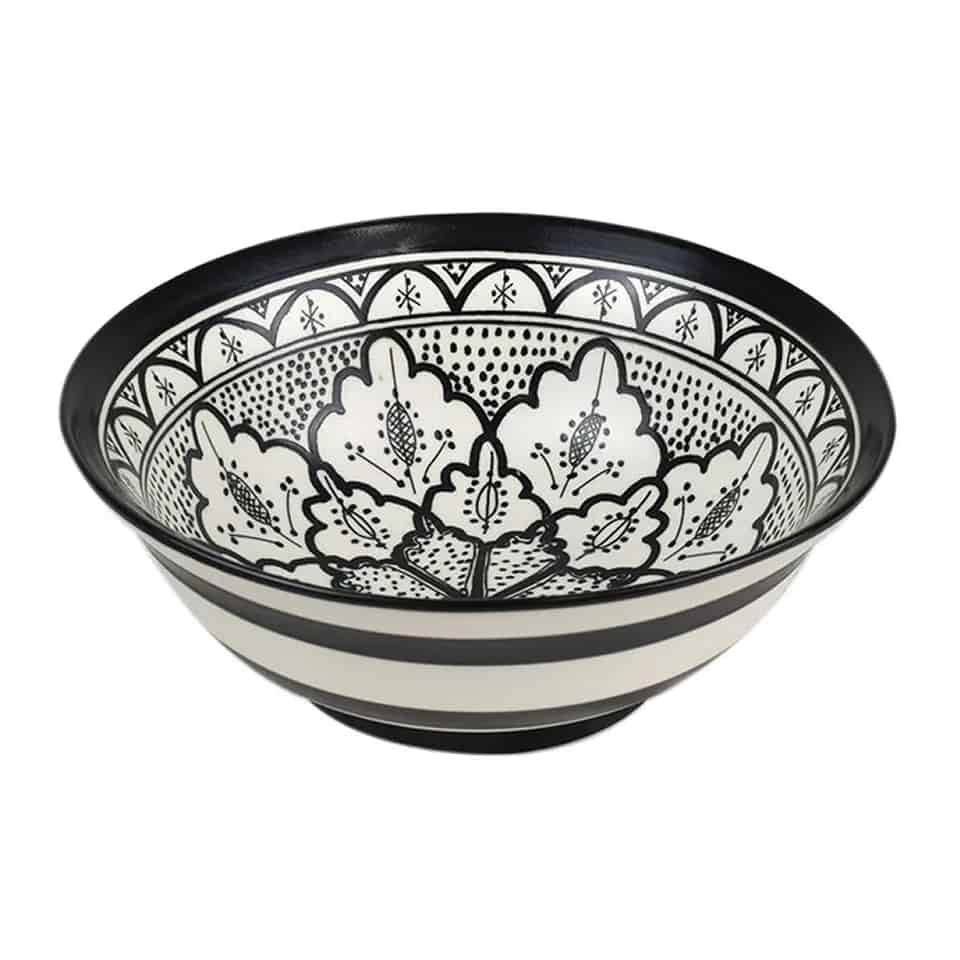 Ceramic Bowl Aleah 12x12x5 Black/White