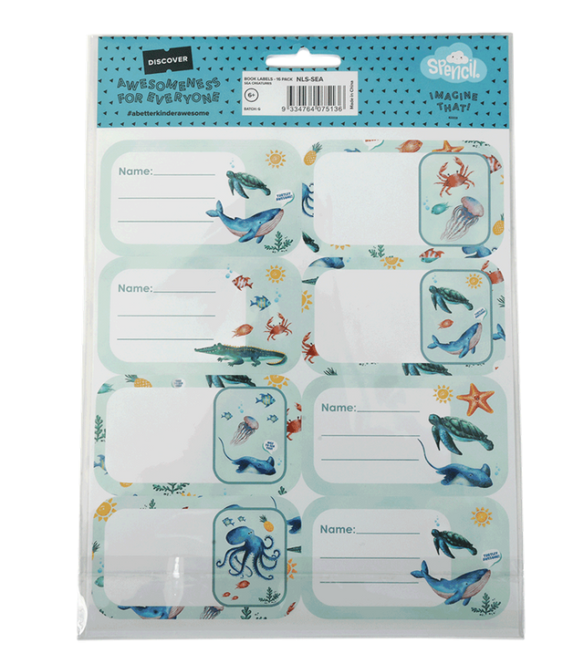 Spencil Book Labels - Sea Creatures