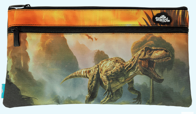 Pencil Case Twin Zip Jurassic Kingdom  17cm x 32.5cm