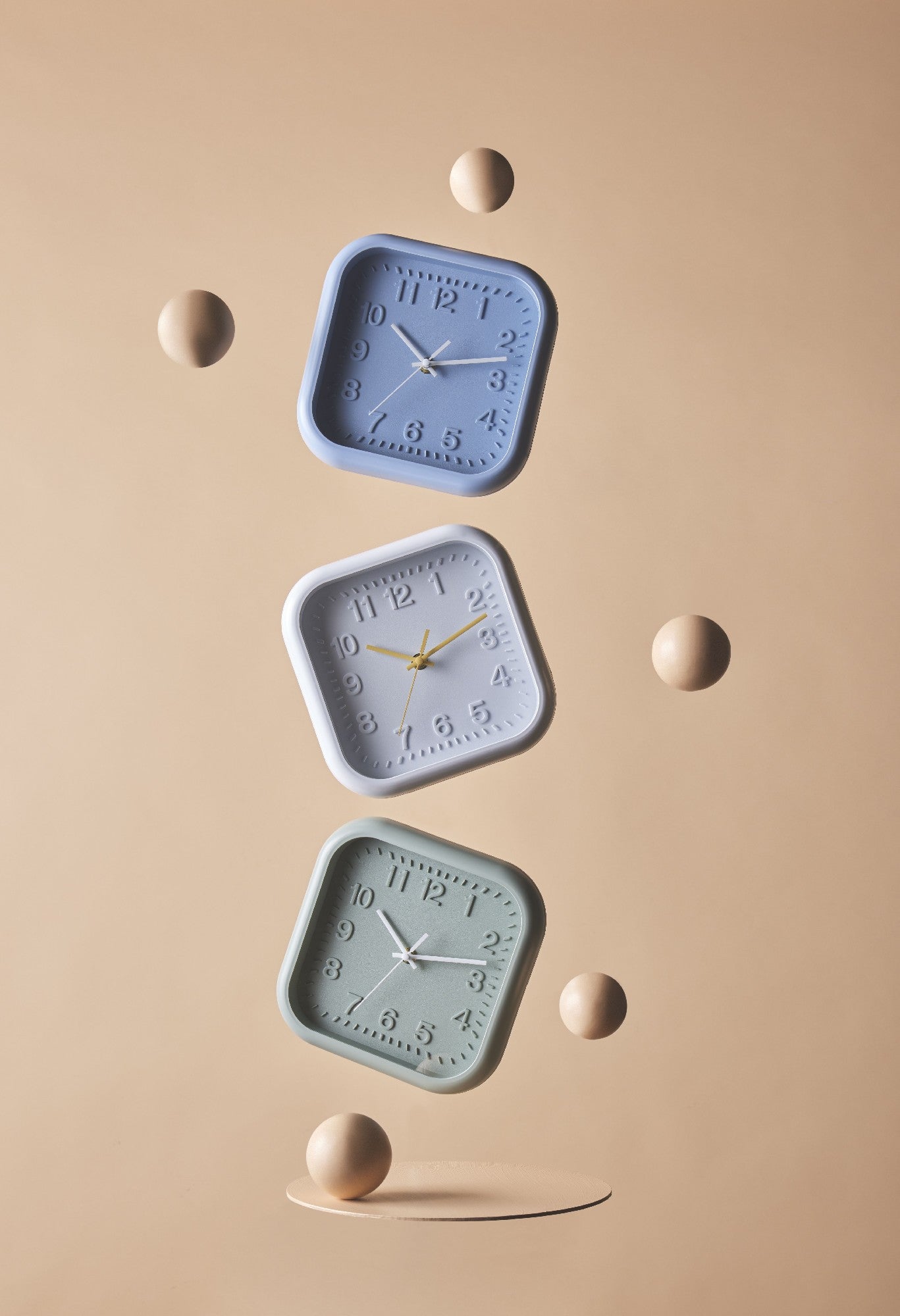 Emporium Nico Mini Wall Clock Blue & White 20.3x20.3x2.9cm