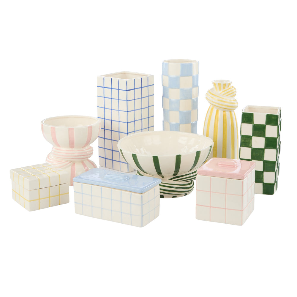 
                      
                        Emporium Lulu Collection Grid Vase Square Blue 11.8x11.8x25.5cm
                      
                    