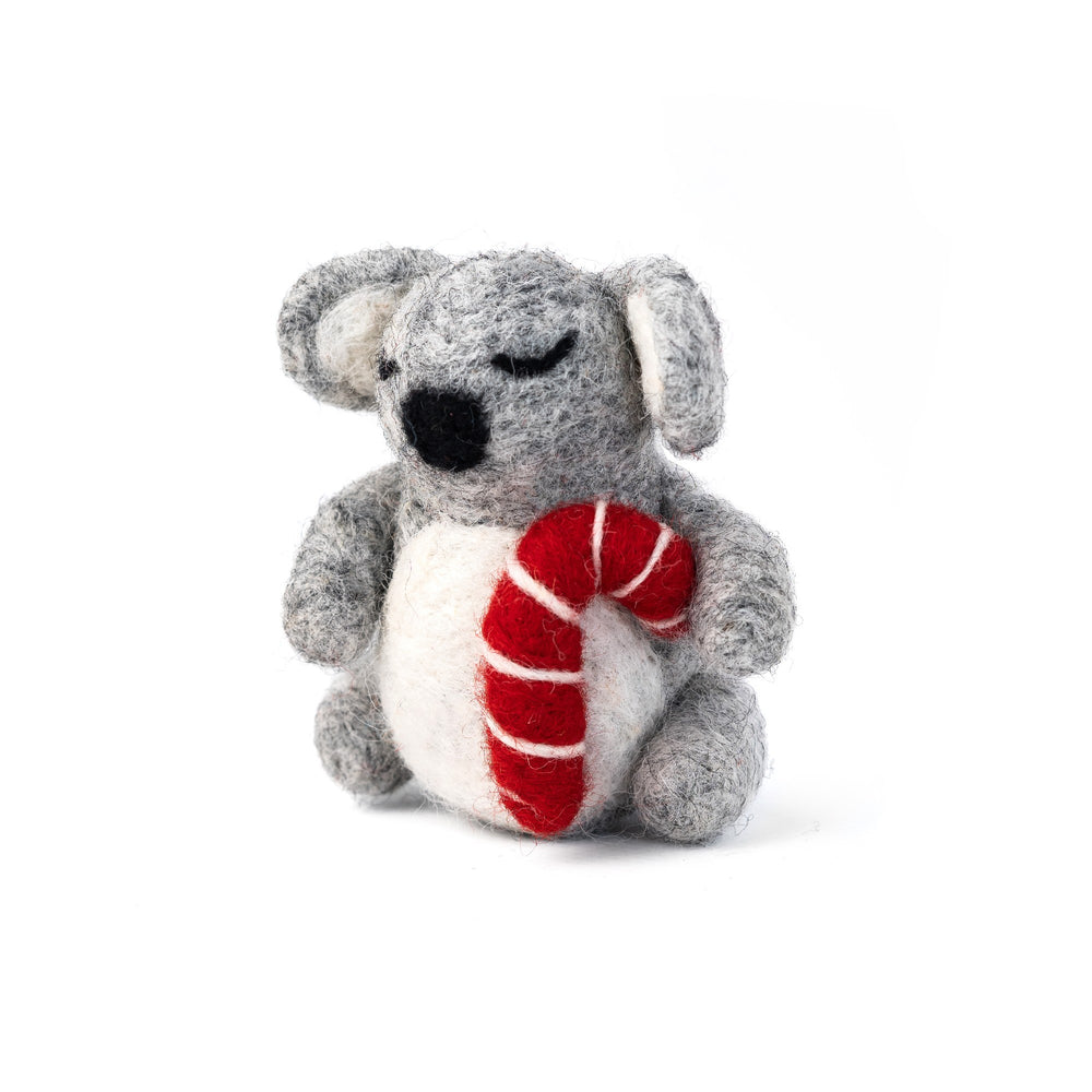 Christmas Decoration Koala with Candy Cane