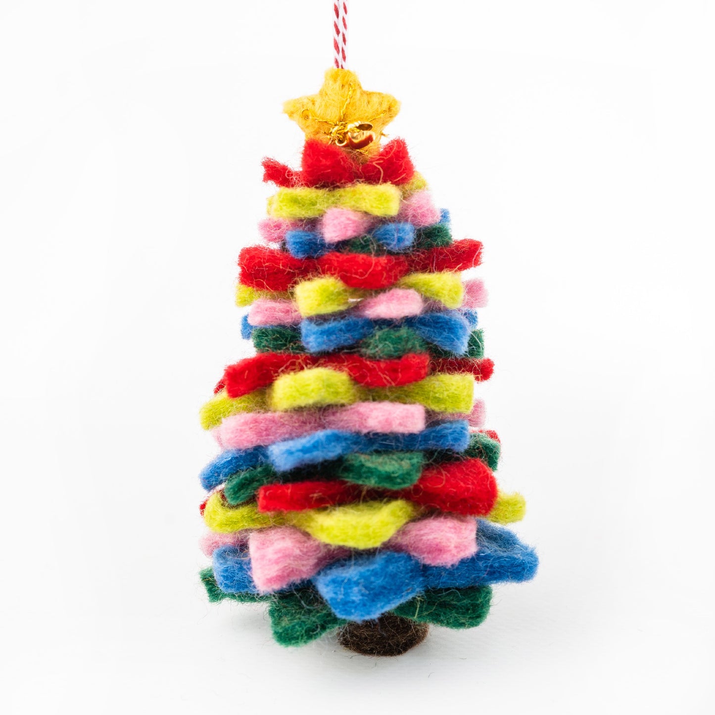 Christmas Decorations Felt Tree Colourful 100% NZ Wool (Handmade)