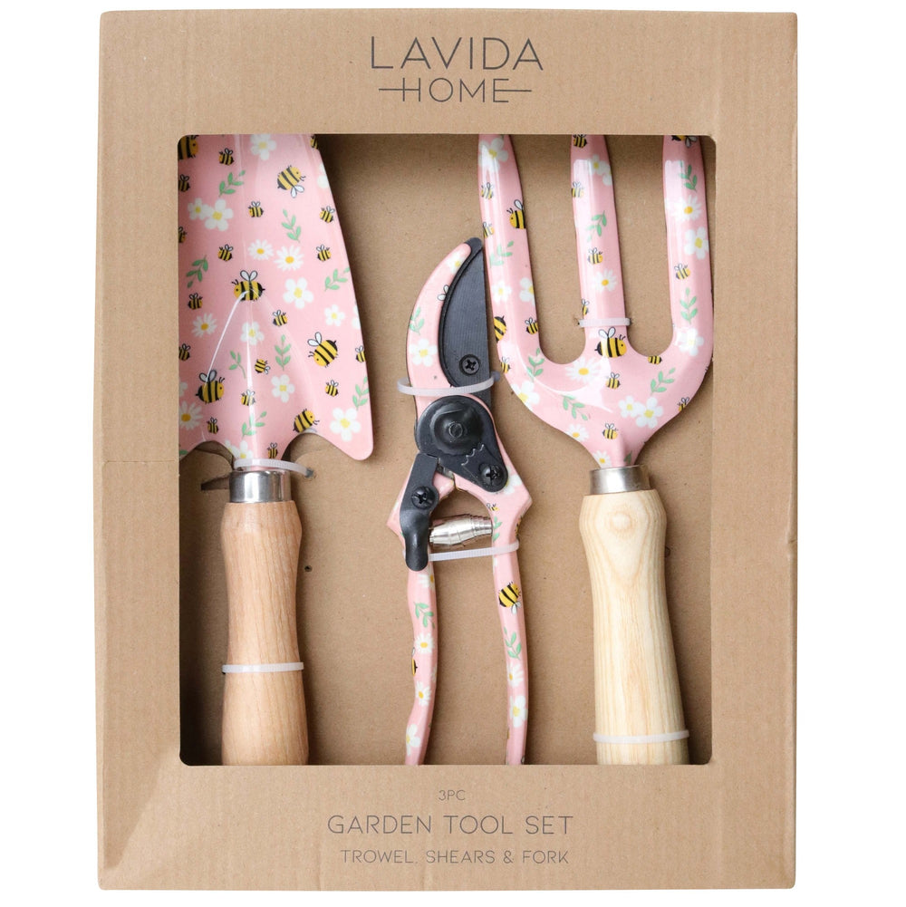 Garden Tools Set of 3 - Pink Bees