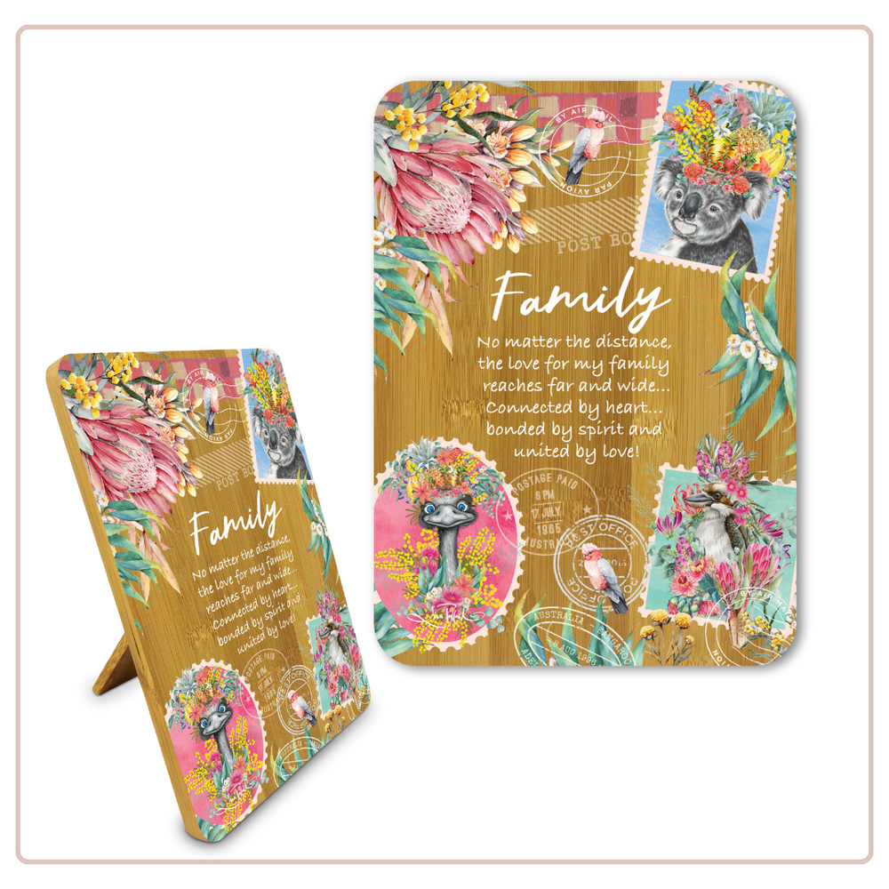 Lisa Pollock Bamboo Affirmations Plaque - Pretty Postage - Family