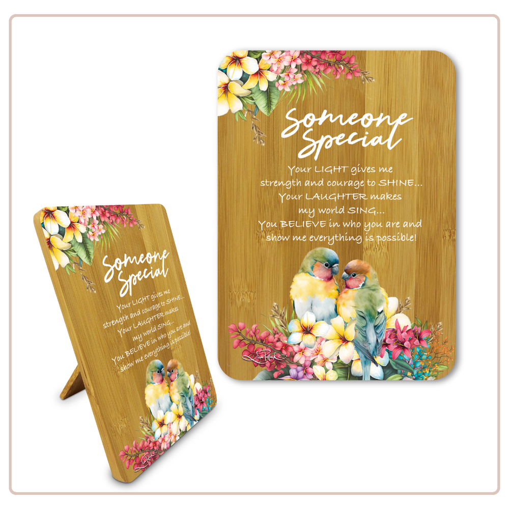 Lisa Pollock Bamboo Affirmations Plaque - Paradise Bloom - Someone Special