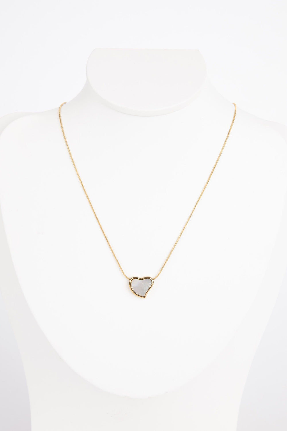 Necklace Cream Pearl heart gold plated 