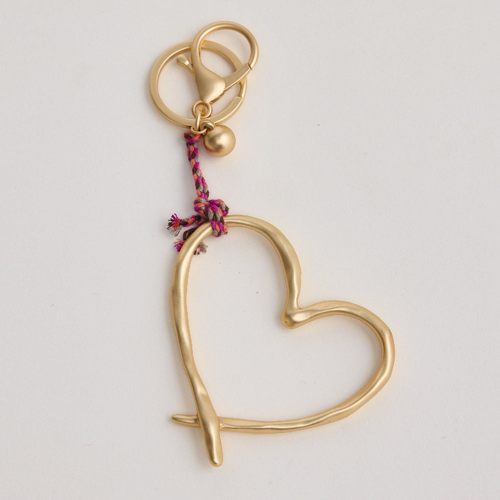 Holiday Heart Key ring in Brushed Gold